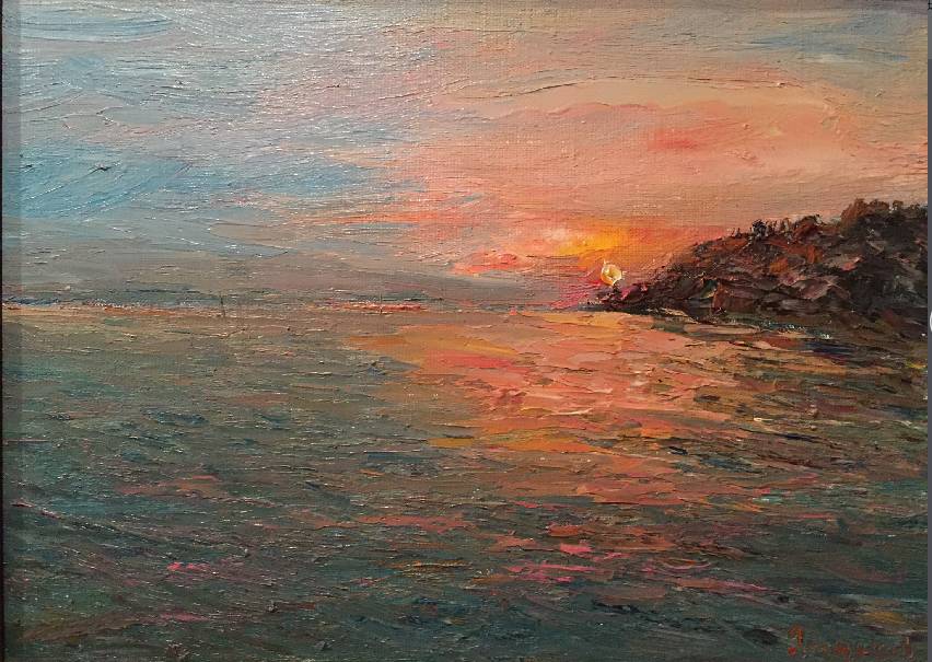 今日优选 |俄罗斯列宾美院油画《日出的海》