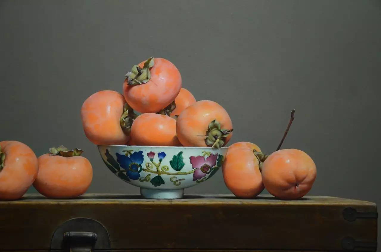 时代美术馆 北京 《木箱上的柿子》 50×70cm  2016年 布面油画 20