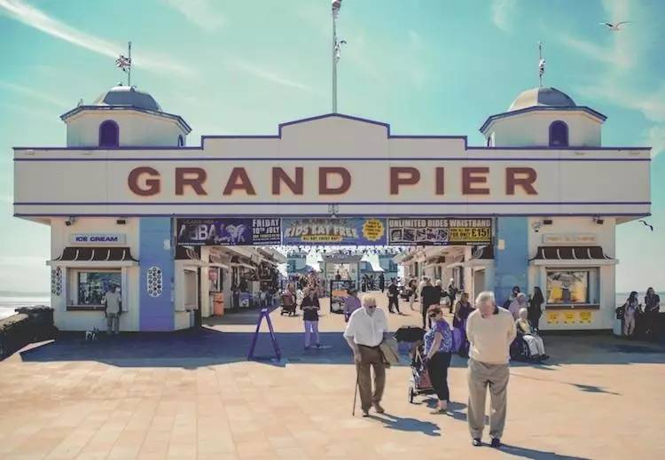 grand pier in weston-super-mare, england