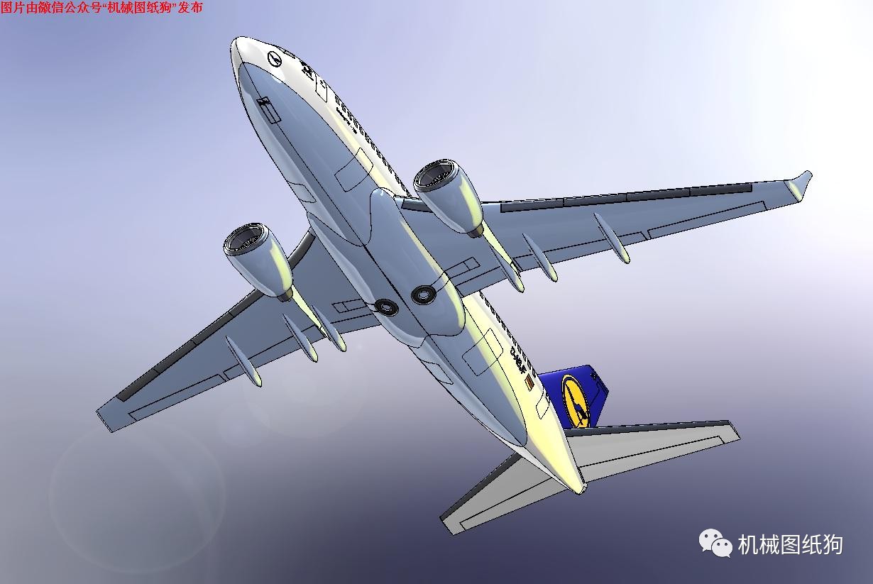 【飞行模型】b737-700飞机模型图纸 solidworks设计