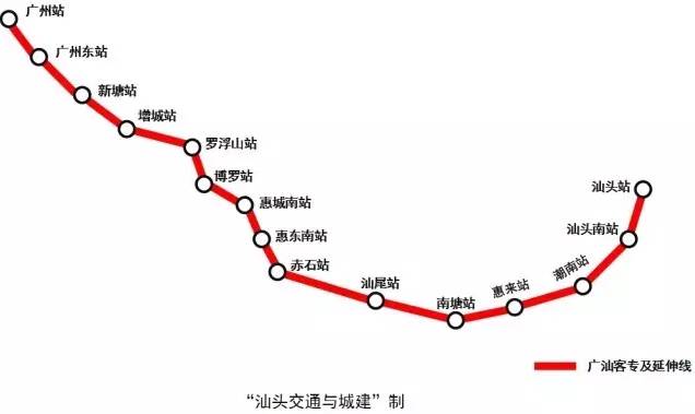 汕汕铁路走向详图 近日,广州至汕尾铁路已经在广州,惠州,汕尾三地图片