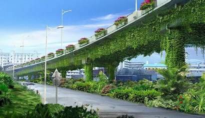 武汉"最美立交桥"立体绿化景观