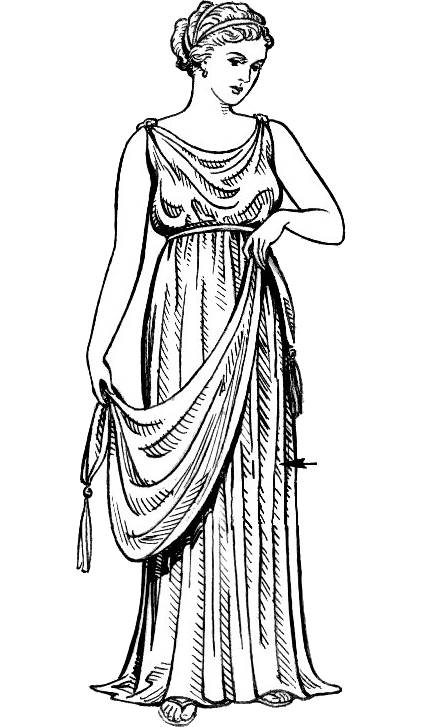 古希腊裙子素描 近代西方,连衣裙则是女性在正式场合的首选款式.