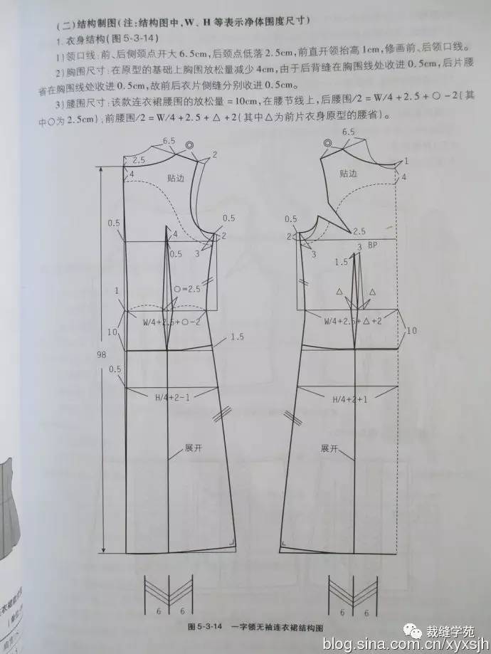 一字领无袖连衣裙公式裁剪图