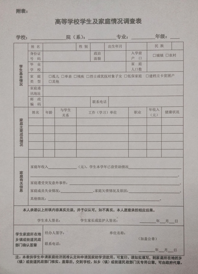 家庭经济情况调查表_家庭经济情况调查表-新生快来 手把手教你......填个表(2)