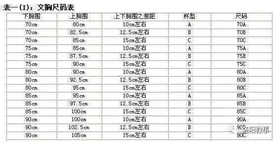 胸围85的内衣尺码_内衣尺码对照表