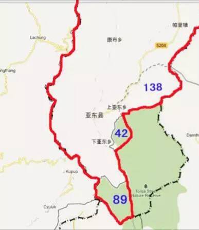 不丹,西部269平方公里归中国的交换意见,建议要交换的领土区域与印度