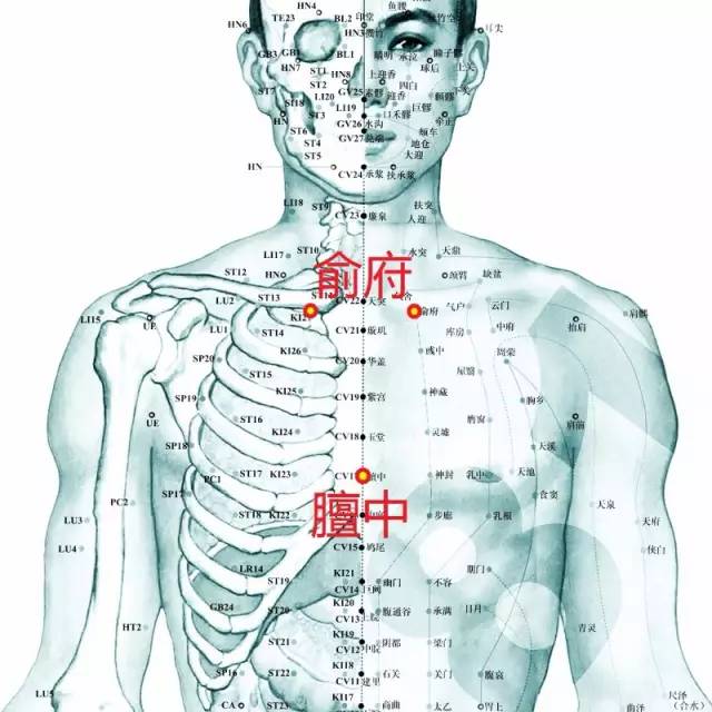 15 肾俞,俞府,膻中 君 肾俞, 俞府降冲气之上逆,兼理肾气之源. 16 中