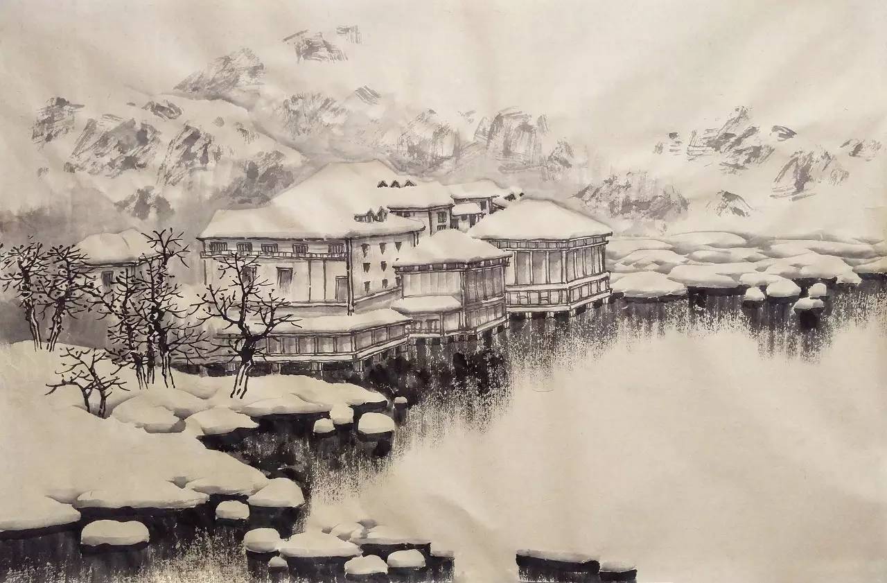 山水画雪景的画法