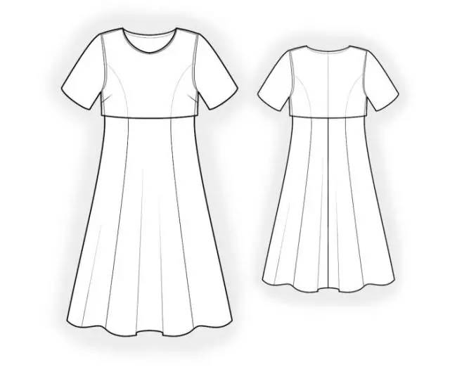 10款连衣裙的效果图+款式图+制版图