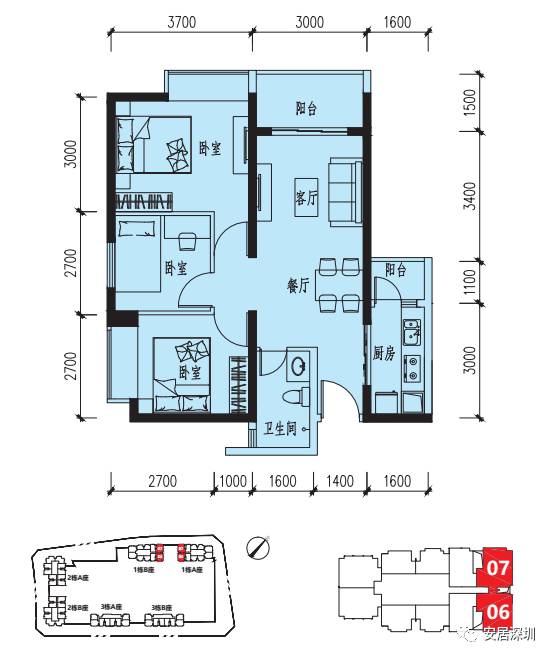 02号房,3a,3b座02,07号房户型图四,2017年配租房源租金标准澜汇居项目