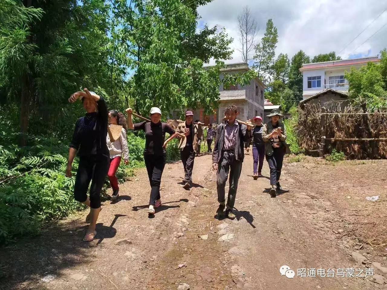 鲁甸水磨村小凉社村民盼望走出大山,自发组织修路