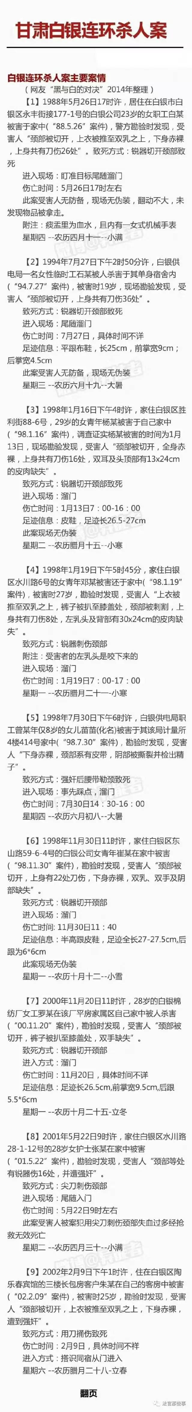 甘肃白银连环杀人案始末看完心中一阵恶寒胆小慎点