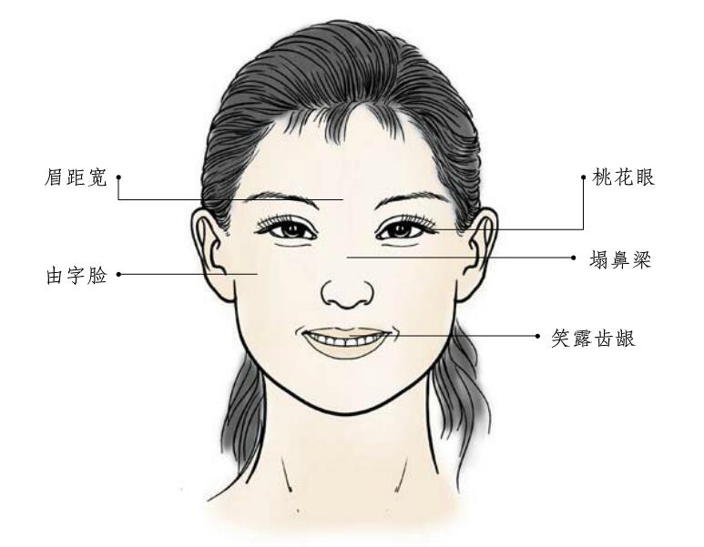 鼻子塌陷短小,思考能力薄弱