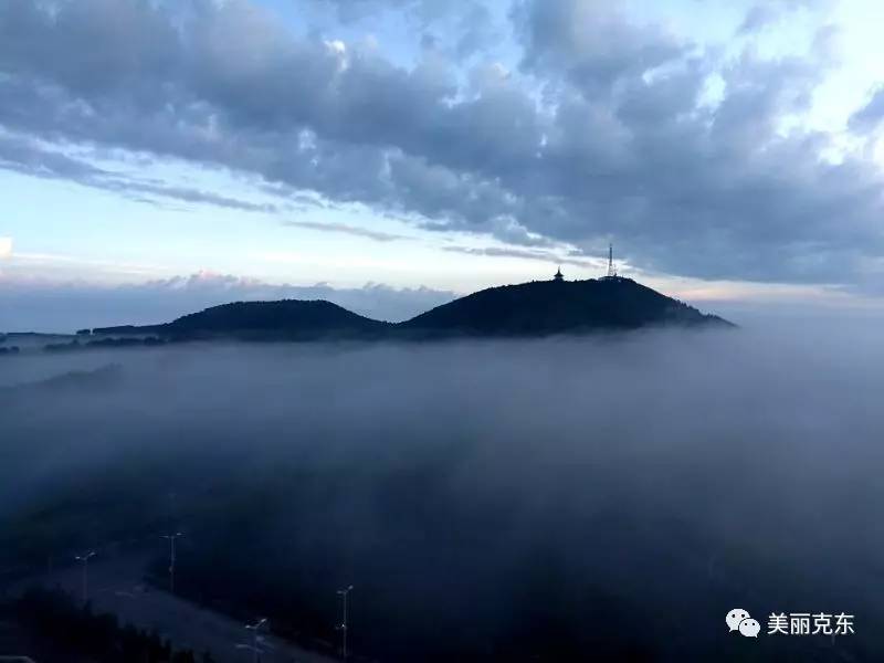 2017年8月6日若隐若现二克山 云雾缭绕克东县