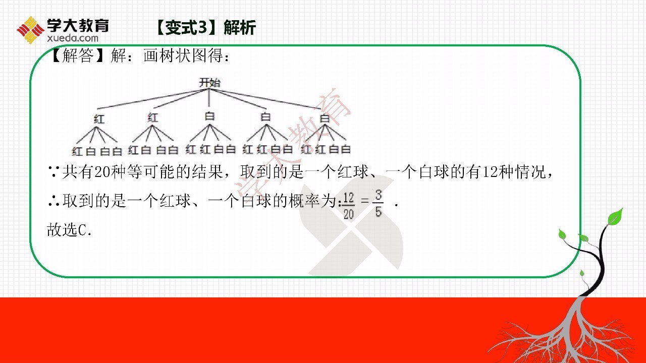 学数学想题根 初中:用树状图或列表法求概率/高中:对数不等式解法