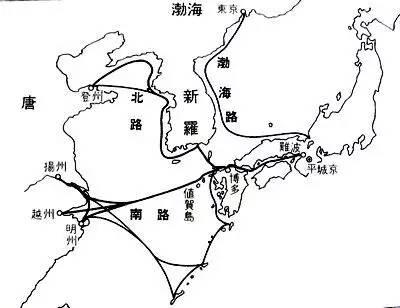 但是白村江之战以后,与日本敌对的新罗统一了朝鲜半岛,迫使日本遣唐使