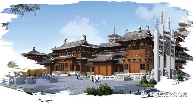 双峰寺拟改造扩建的总面积约13200平方米,建筑设计凸显唐宋建筑风格