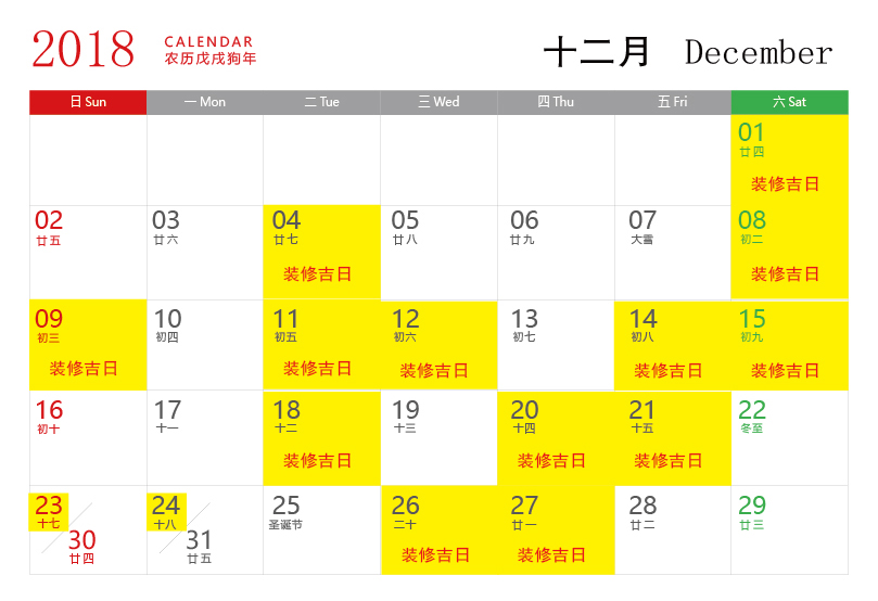 分享2018年装修动工开工黄道吉日,赶紧择日准备吧