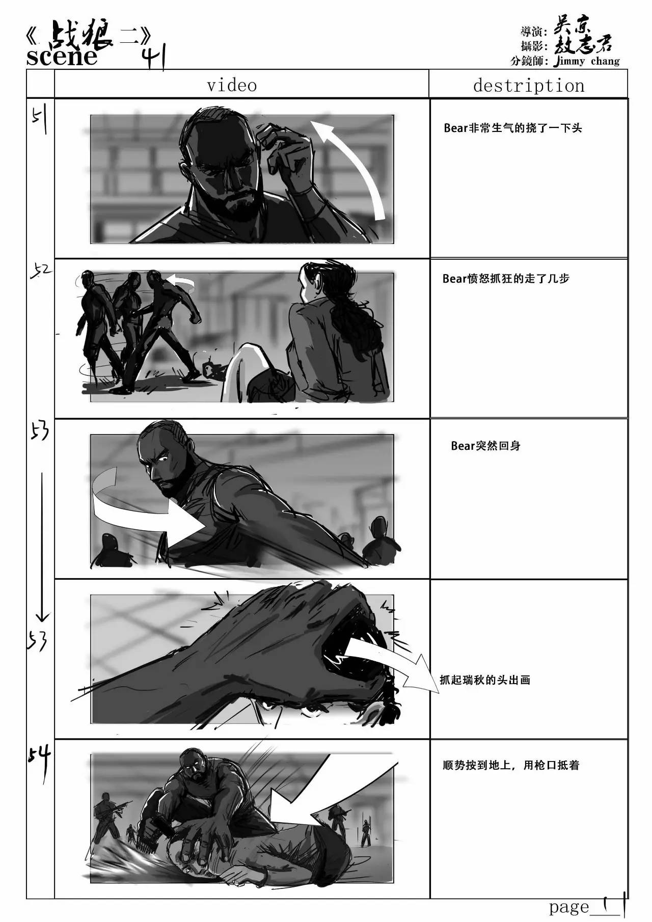 分镜头绘制和设计,相比之下,和吴京导演合作《战狼2》的分镜有什么不