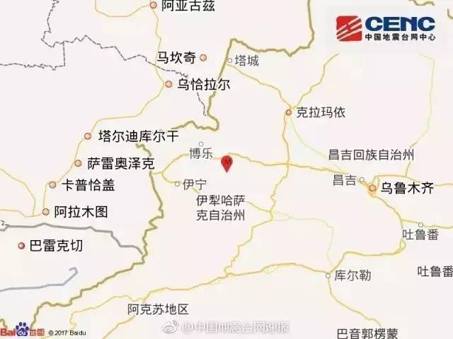 9日7时27分,新疆博尔塔拉州精河县发生6.6级地震.图片