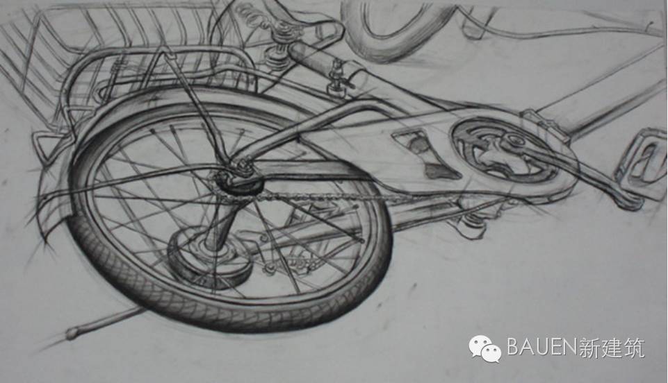 素描;自行车 立体设计;1.