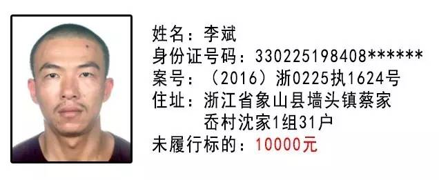 【曝光台】8月象山最新一批老赖曝光,遍布象山各地!