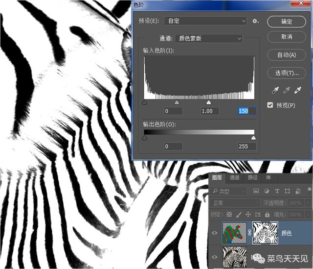 Photoshop教程 色彩范围与混合模式制作彩色斑马