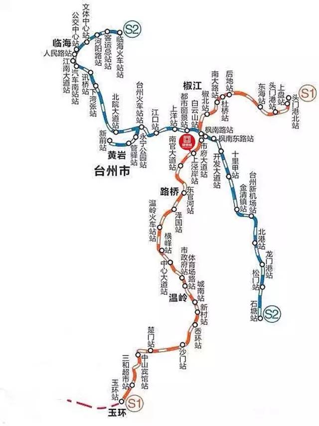 椒江市府 黄岩城区,黄岩火车站等地 让台州真正实现互通有无 轻轨二号