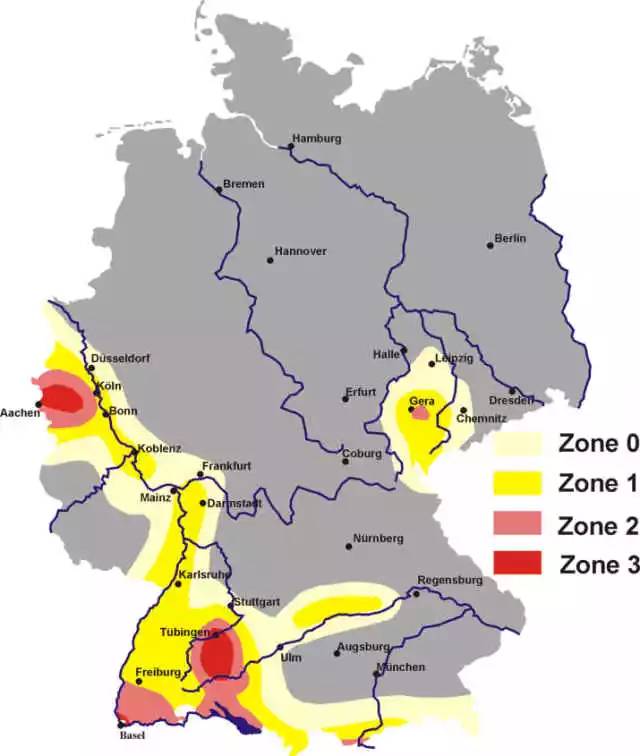 德国的地震带中心位于德国南部巴登符腾堡州图宾根(tübingen)附近