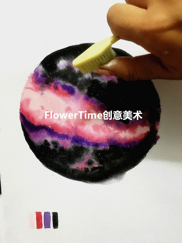 一起邂逅神秘宇宙,水彩画《星云》