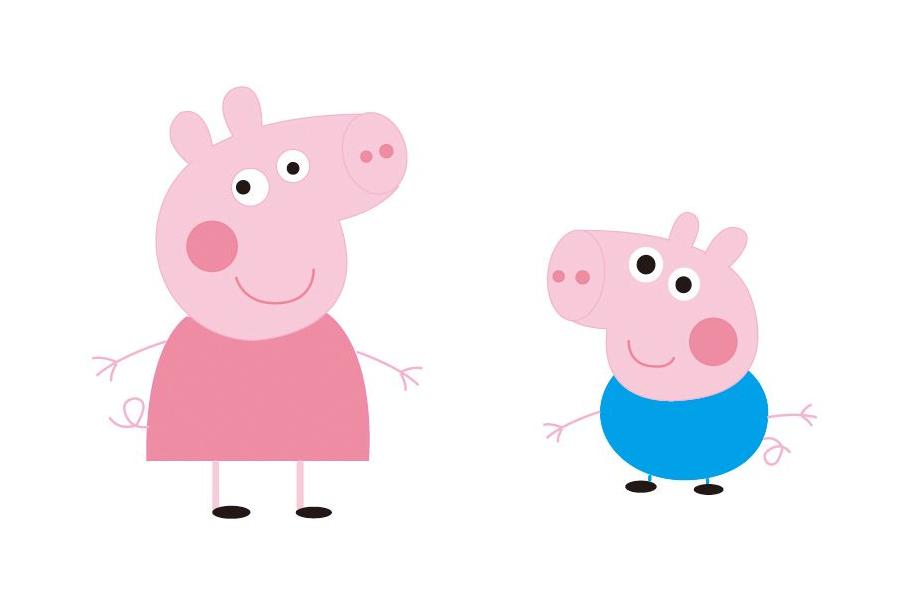动画中的主角佩奇是一只腼腆可爱而又有些专横的小猪,与她的弟弟乔治
