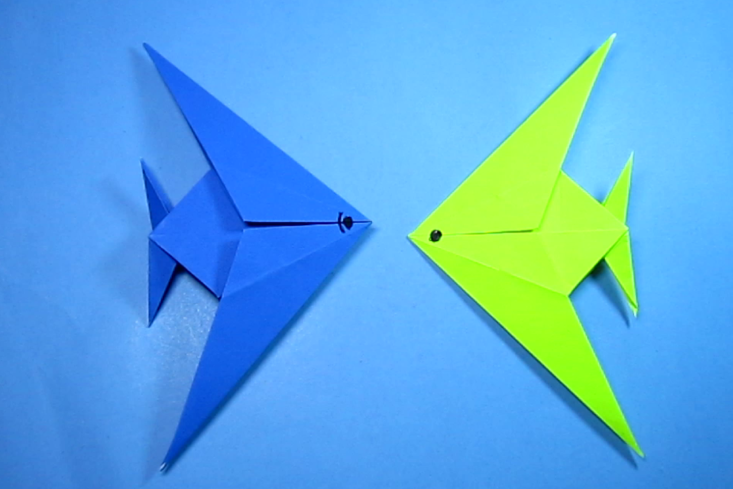 简单的折纸小动物,4分钟一张纸学会小金鱼的折法