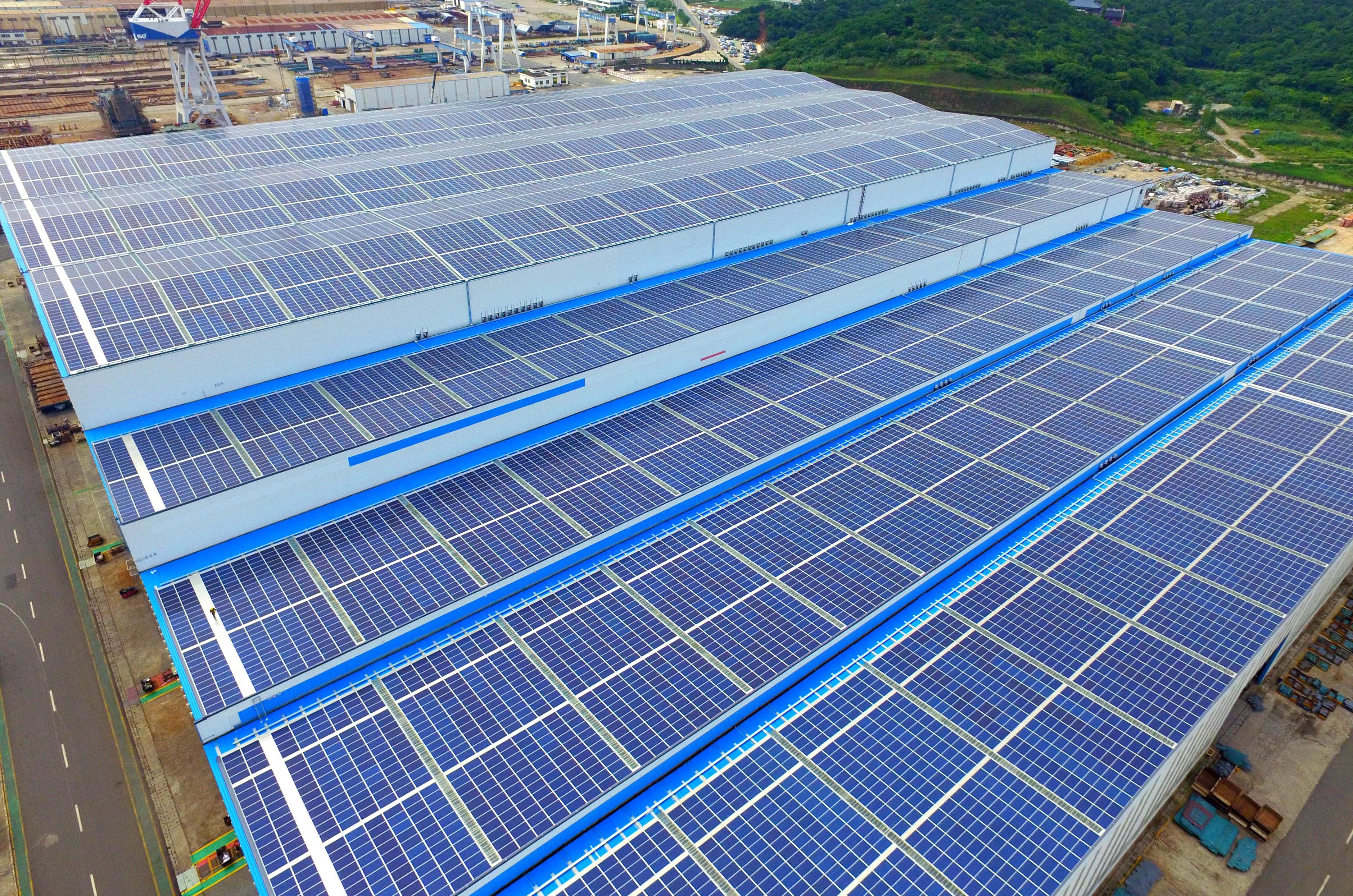 桑尼能源bipv案例世界最大光伏建筑一体化屋顶发电系统项目
