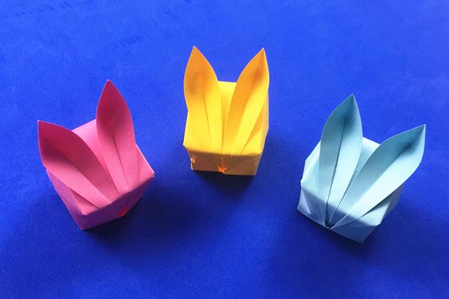 一张纸教你折出可爱的小兔子灯笼,做法简单一点也不难,折纸视频