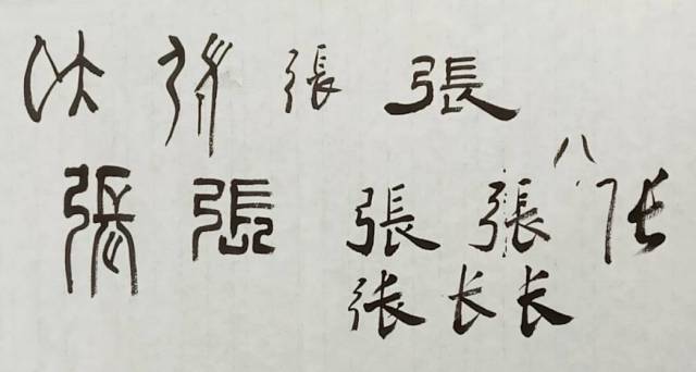 张姓的都该看看,张的五体写法及汉字演变