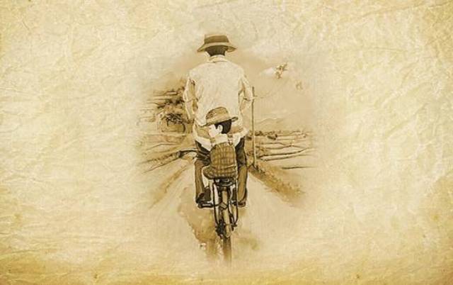 父亲骑车的背影描写图片