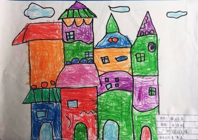 幼儿园画房子的参考图图片