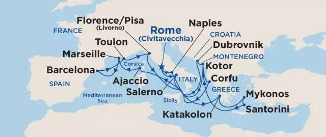 21晚的航線將帶你全面領略地中海風光,你也可以根據需求選擇更短或更