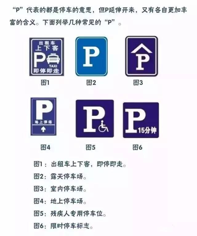 关于停车P所有标志牌图片