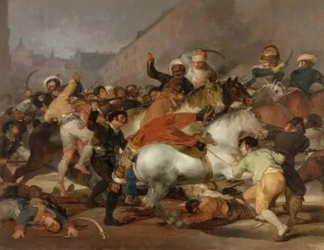 戈雅生活在风波不断的大革命时期 1808年 西班牙被拿破仑军队占领