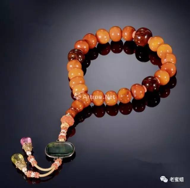中国 唐物 時代物 老蜜蝋手珠串