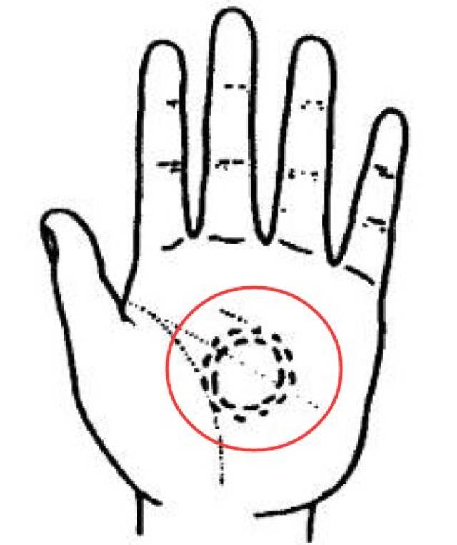 雁阵纹兵符纹在手掌的正中央位置出现,象征着权力和地位