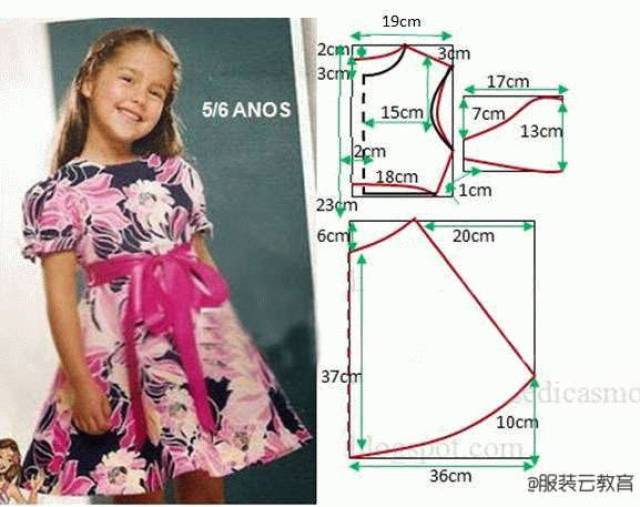 圖紙集 | 24款時尚女童連衣裙的裁剪圖合集