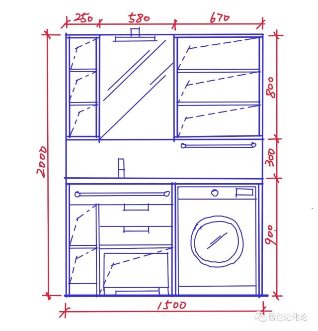 我们需要重新设计你的洗衣柜 不废话,直接上图 洗衣柜(含洗