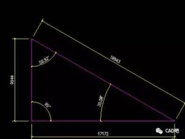 cad如何测量三角形的角度