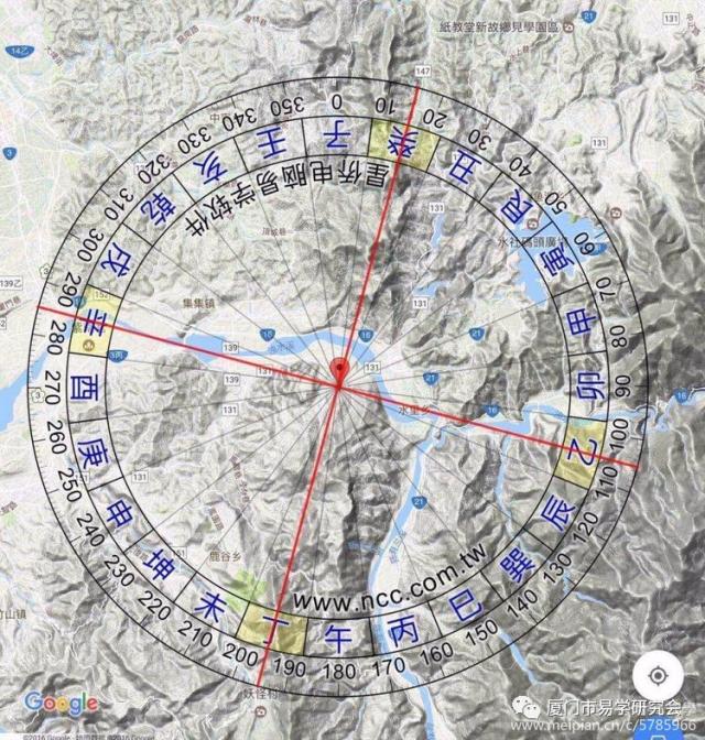 (2)符合杨公二十四山分金断: 丁山癸向兼午子(用丙午丙子分金,坐柳宿