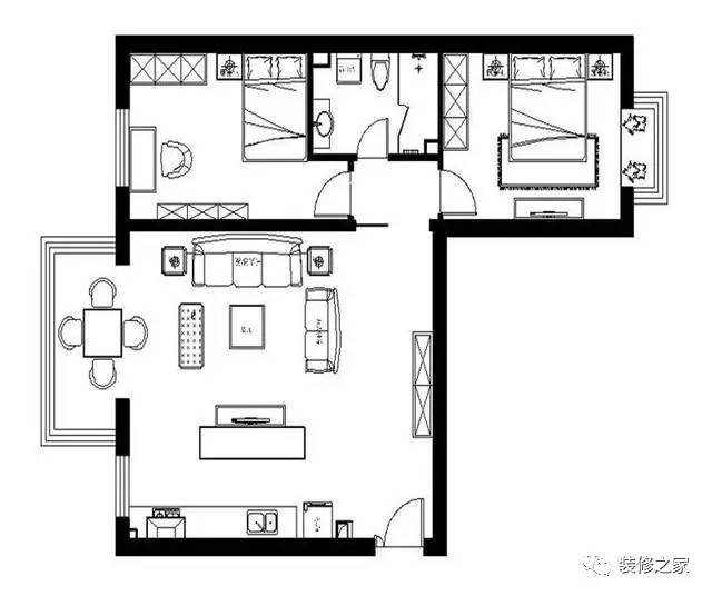 3套80平米小戶型裝修 不同風格二居室裝修效果圖