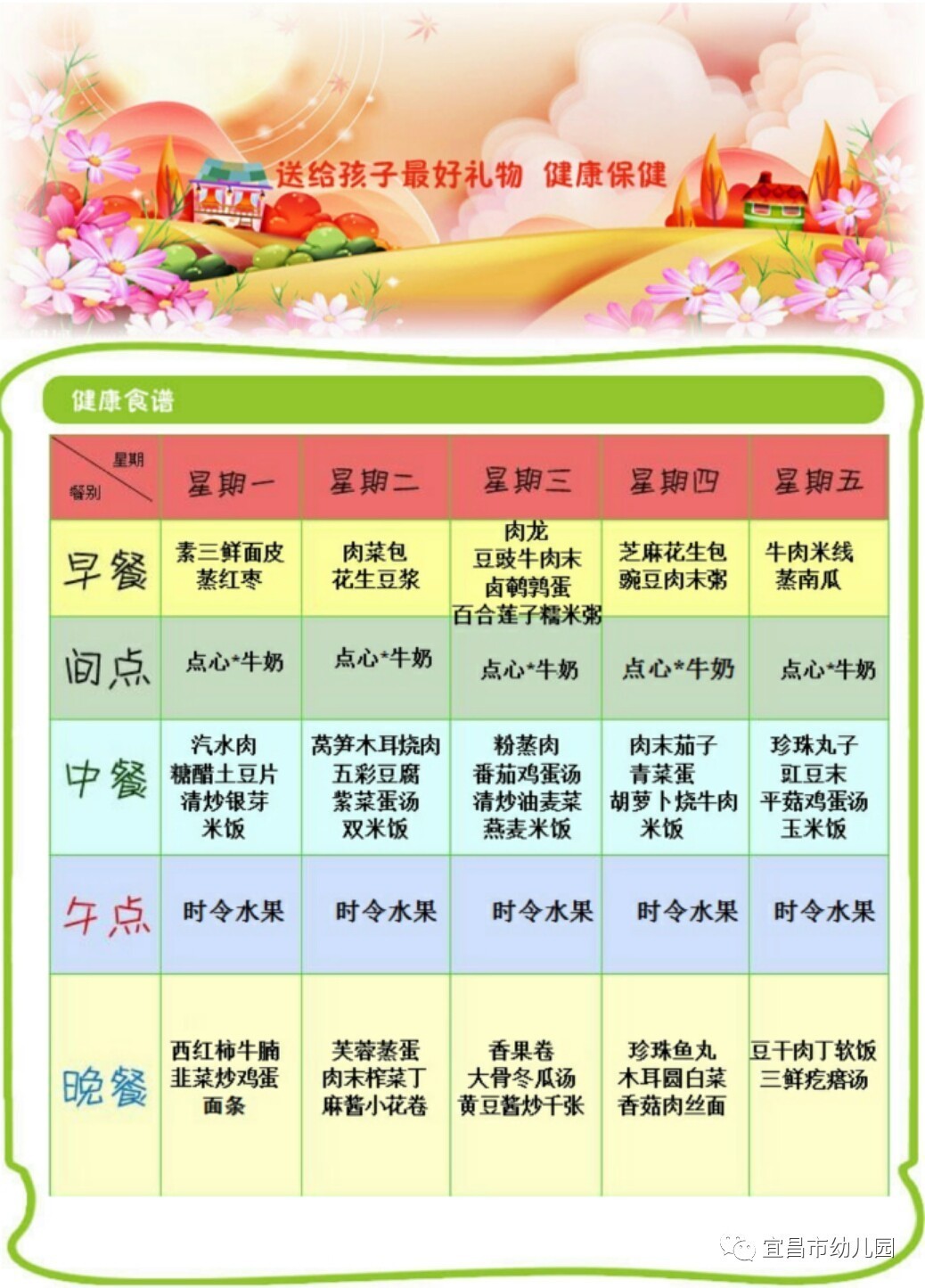 【营养膳食】本周食谱之第十三周