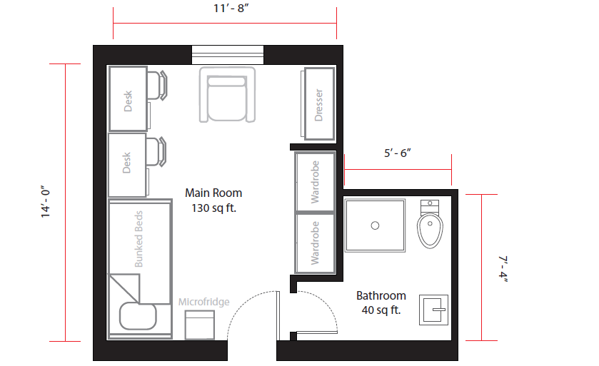 超大单人间 1/supersingle w/bath 空调单人间 1/room with bath&